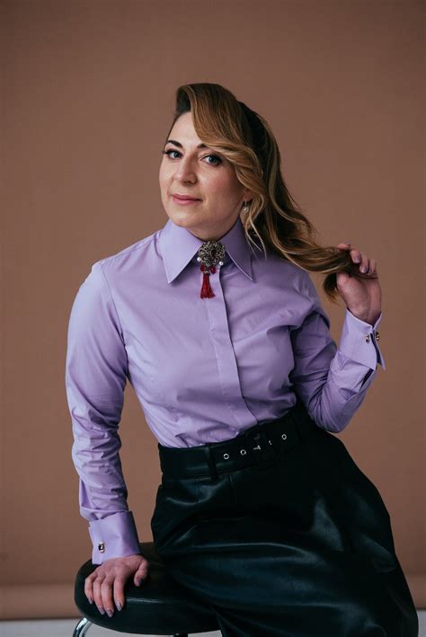 Trendy Purple Blouse Long Sleeve, Stretch Cotton French Cuff Blouse