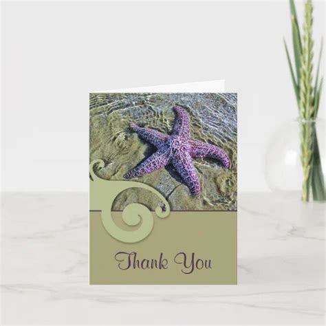 Starfish Destination Wedding Thank You Card Zazzle