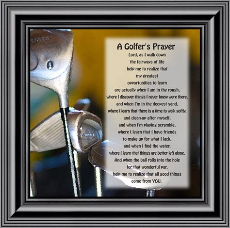 Golfers Prayer Golfers T For Men Picture Frame 10x10 8512