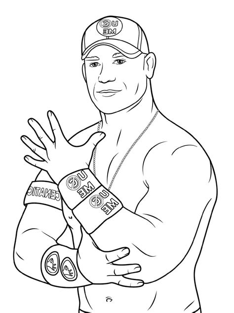 John Cena Of Wwe Coloring Pages To Print Coloring Pages