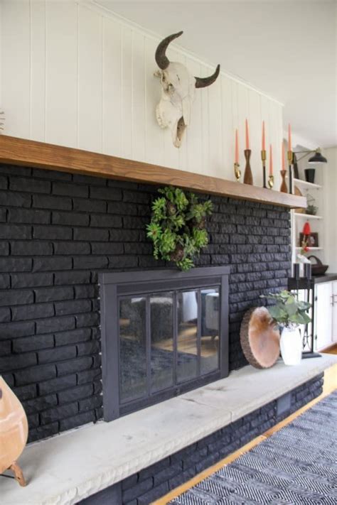 30 Dark Gray Brick Fireplace
