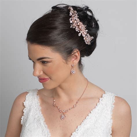 25 most popular mother of the bride hairstyles. Rose Gold Clear Rhinestone Floral Vine Bridal Wedding Hair ...