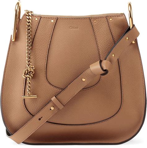 Chloé Hayley Small Leather Hobo Bag Nut Bags Chloe Purses Leather