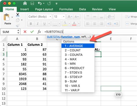 How To Use The SUBTOTAL Function In Excel Step By Step