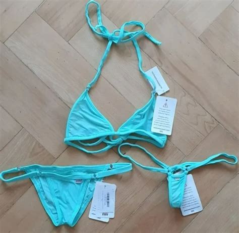 Wicked Weasel Bikini Set Sheer String And Brazilian Gr S And Tri Top Gr M