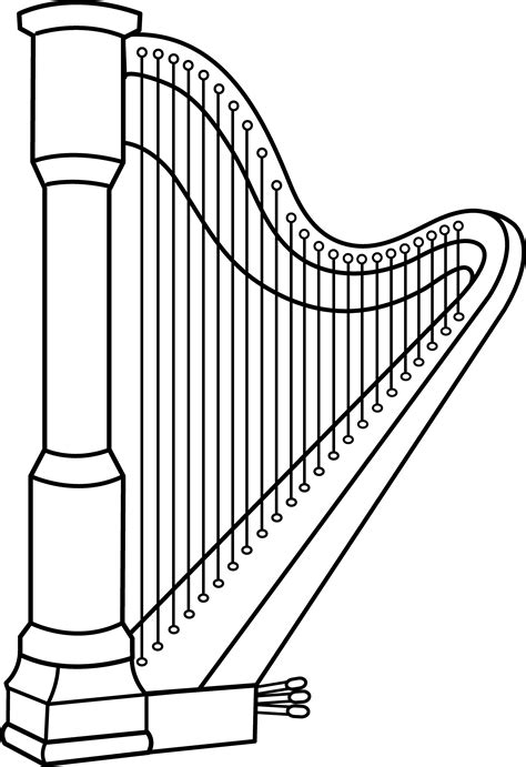 Soon you'll be able to draw a. Musical Harp Line Art - Free Clip Art