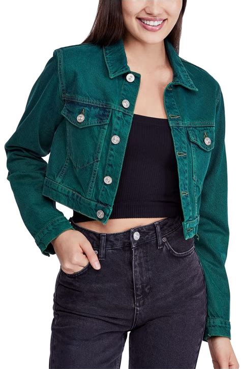 Bdg Urban Outfitters Overdyed Crop Denim Jacket Nordstrom Green