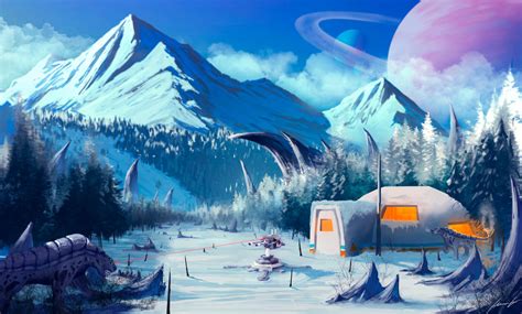 Snowy Alien Planet By Louizbrito On Deviantart
