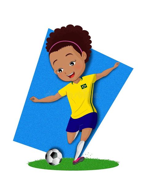 Cute Brazilian Soccer Player Stock Vector Illustration Of Male
