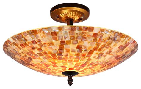 Tighten the screws with a screwdriver as needed to ensure the light fixture is secure and flush against the ceiling. SHELLEY, Mosaic 2 Light Semi-flush Ceiling Fixture, 16 ...
