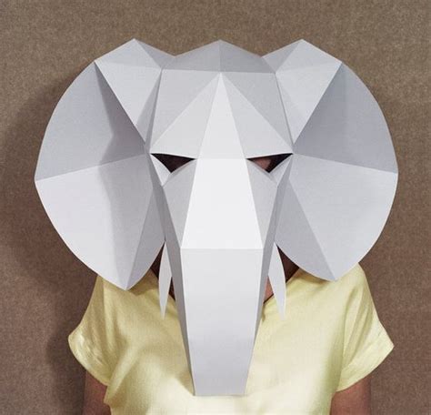 Cabeza De Elefante Máscara De Creación De Papel Diy Pdf Patrón