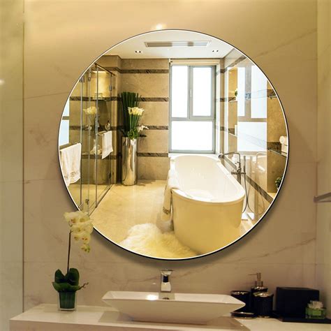 Other bathroom vanity mirror features to keep in mind are fog. Round Bathroom mirror wall hanging bath large makeup ...