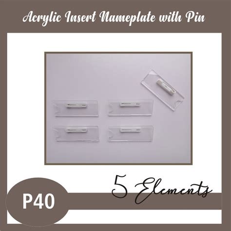 Acrylic Insert Nameplate With Pin Shopee Philippines