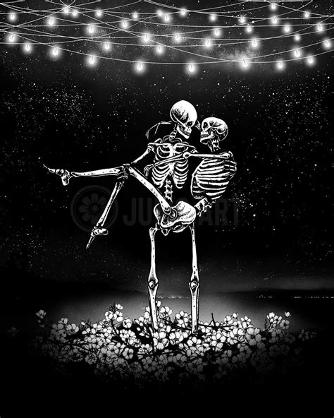 Always Art Print Skeleton Lovers Romantic Dark Art Etsy
