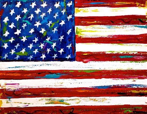 2 Piece American Flag Stars And Stripes Acrylic Canvas Painting