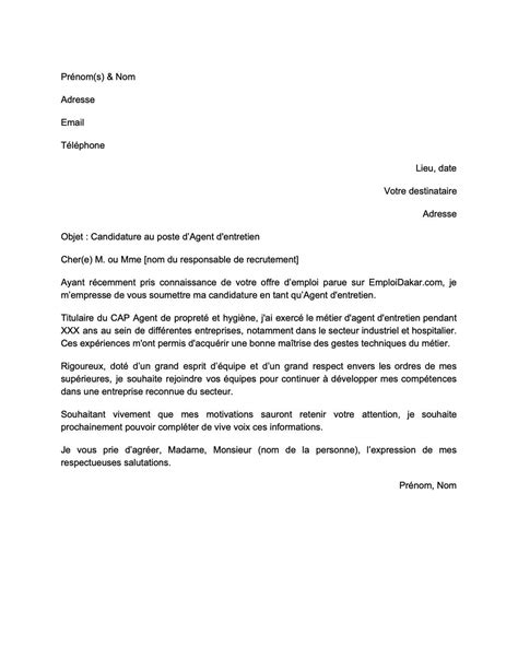 Comment R Diger Une Lettre De Motivation Pour Un Emploi D Agent D