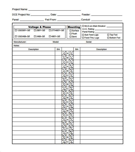 Electrical panel label materials and. Electrical Panel Schedule Template Excel - printable schedule template