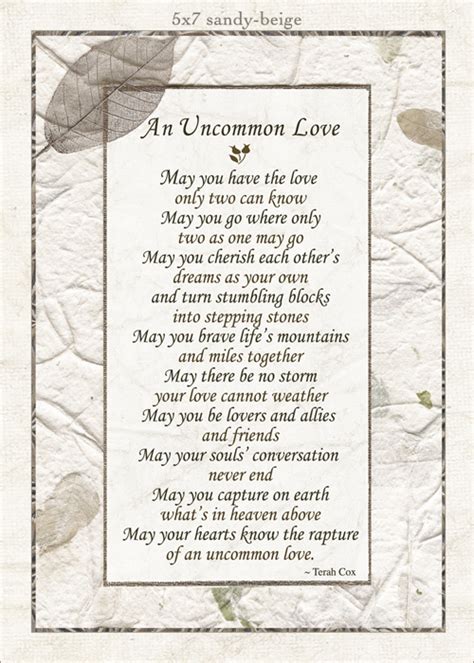 Uncommon Love Wedding Poem By Terah Cox