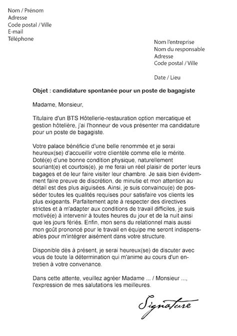 lettre de motivation hotellerie