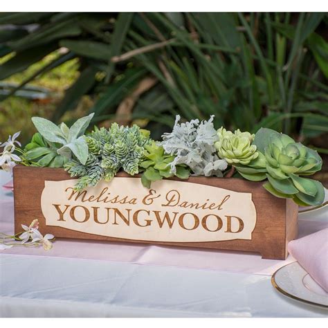 Diy wood pallet planter box. Personalized Rustic Wood Planter Box Wedding Centerpiece ...