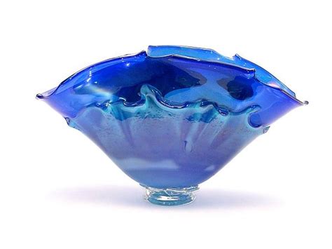 Cobalt Blue Overlay Bowl By Dierk Van Keppel Art Glass Bowl Artful Home Glass Art Art