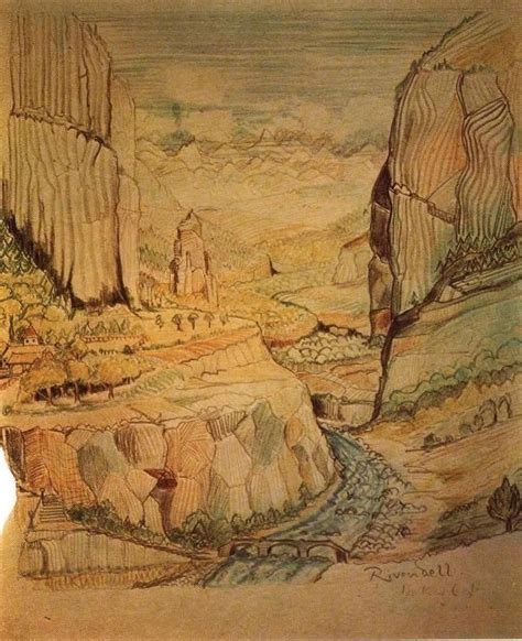 Tolkiens Depiction Of Rivendell His Art Style Was Very Interesting