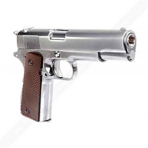 Pistola Airsoft 1911 We Gbb Mate Chrome 6mm Full Metal Eandg Comércio
