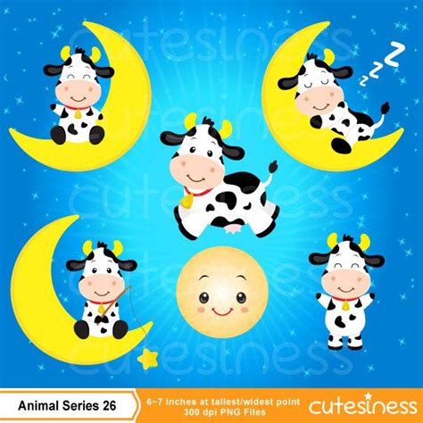 Hey Diddle Diddle Clipart Cow Clipart Nursery Clipart Etsy Cow