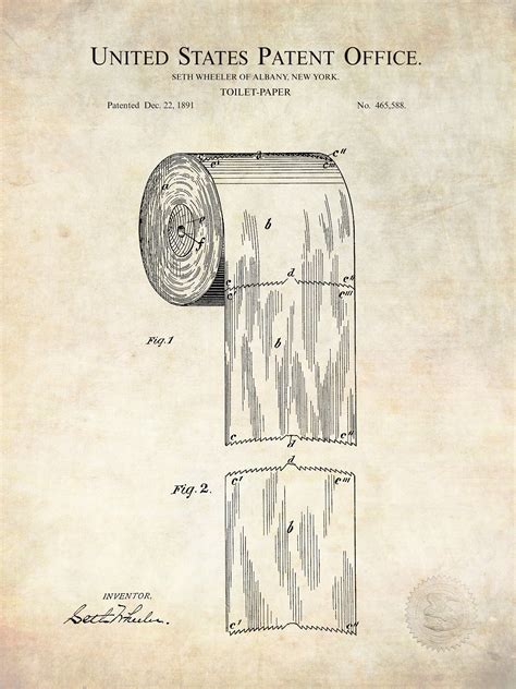 1891 Toilet Paper Roll Patent Digital Download Etsy