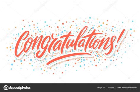 Congratulations Greeting Card Vector Lettering Stock Vector Image By