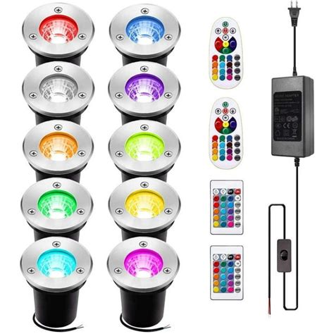 Innerwill Landscape Lighting 10pack 3w Rgb Innerwill Color Changing Led