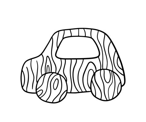 wooden car toy outline hand drawn illustration isolated on white for coloring book 21957163