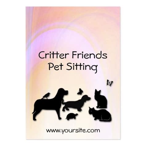 Critter Friends Pet Sitting Business Card Template Zazzle
