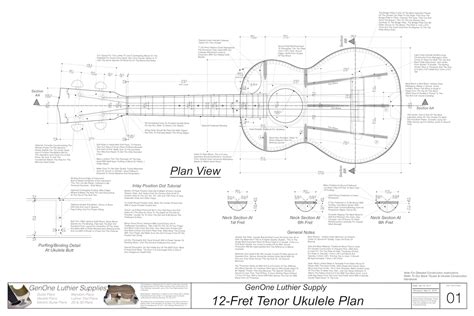 Tenor 12 Ukulele Plans Genone Luthier Services