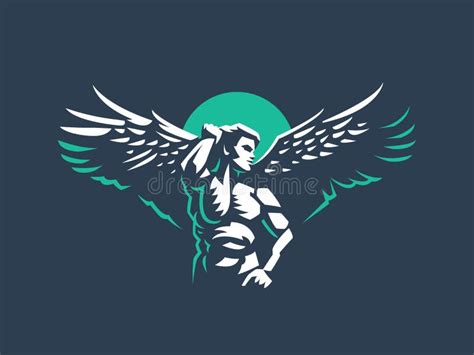 Angel Man Vector Emblem Stock Vector Illustration Of Bodybuilding