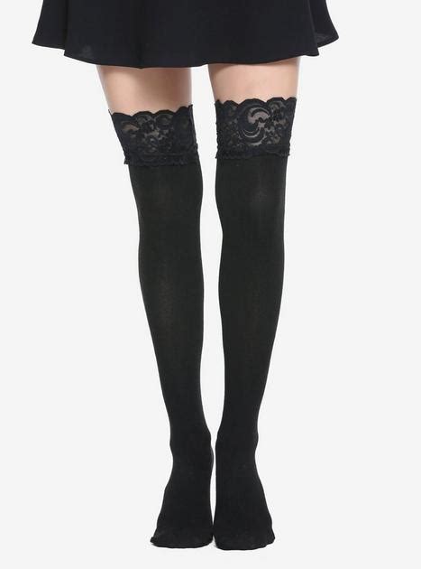 Blackheart Wide Lace Band Over The Knee Socks Hot Topic