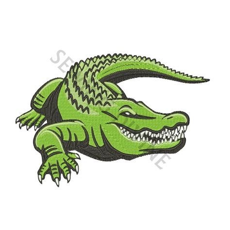 Alligator Machine Embroidery Fill Design 5x7 Inch Hoop Instant Download