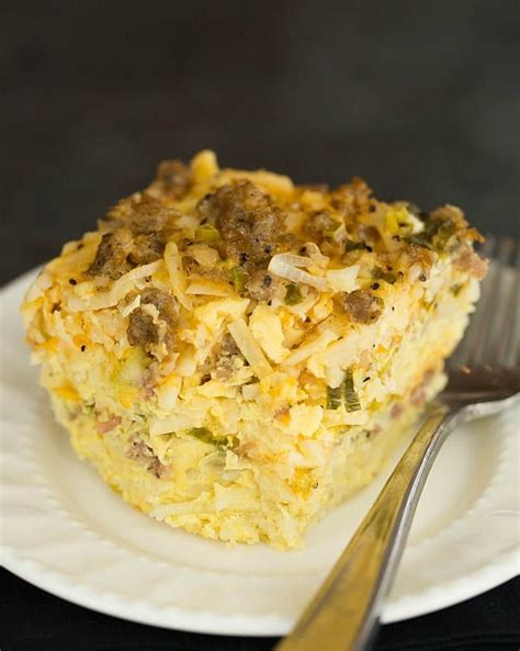 Slow Cooker Sausage Hash Brown And Cheddar Breakfast Casserole Brown
