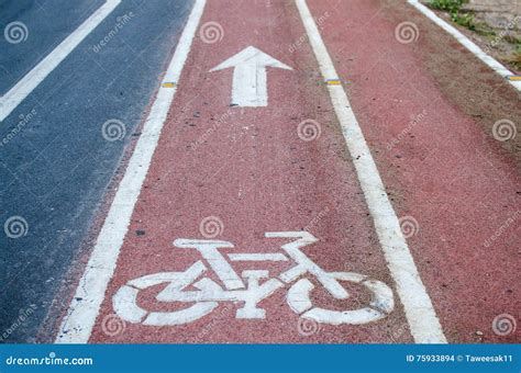 Cycling Road Signs And Markings Stock Photo Image Of Close Outdoor