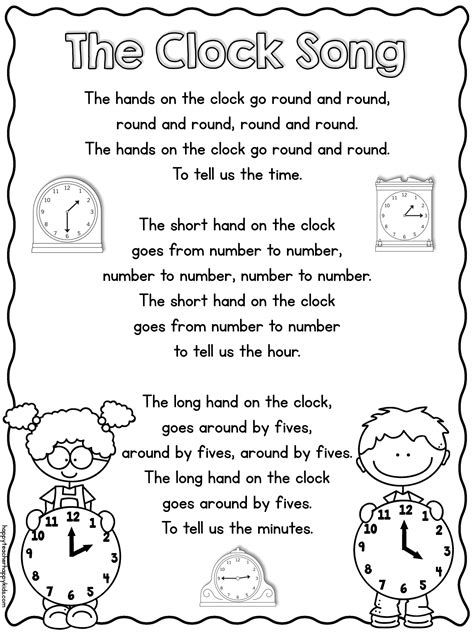 Telling Time Song For Kindergarten And First Grade Happy Teacher