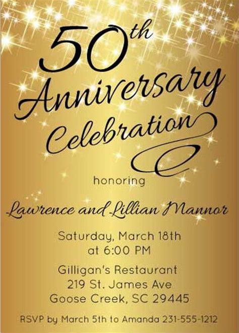 When you are looking for a way to invite your guests, there is no need to compromise your. 50th Anniversary Invitation, Golden Invite, Instant Download Invitations in 2020 | 50th ...