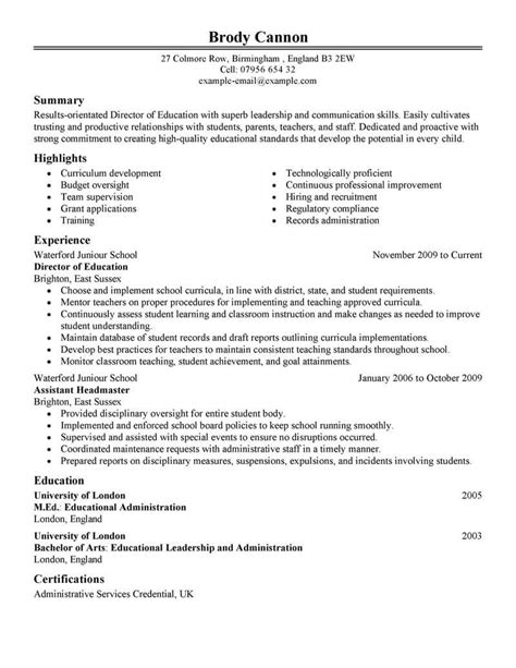 Professional Director Of Education Resume Examples Livecareer