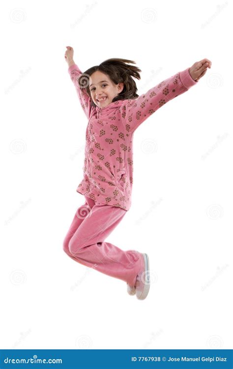 Joyful Little Girl Jumping Stock Photography 7753310