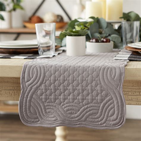 Gray Quilted Farmhouse Table Runner 13x72 Dii Home Store