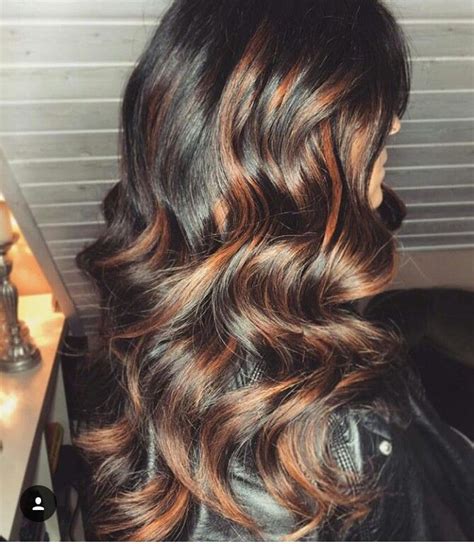 If the highlights start in the middle region of the hair strands and not from the roots, you can easily turn this dye job into an ombre if you want. Copper highlights | Black hair with highlights, Glam hair ...