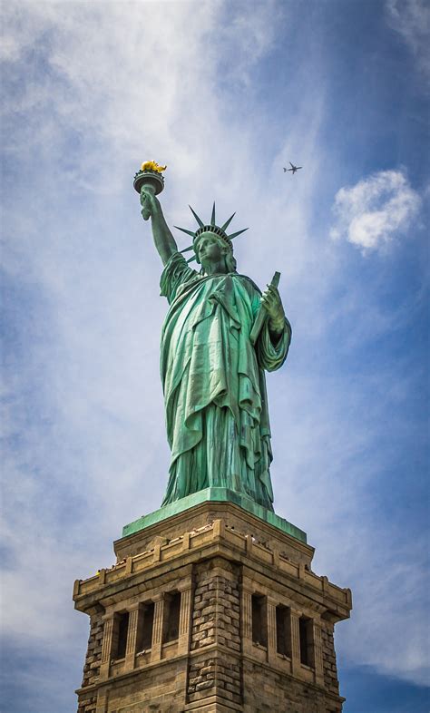 图片素材 自由女神像 绿色 蓝色 自由岛 美国 平面 Hdr 雕像 纪念碑 天空 雕塑 建筑 云 塔 国家历史