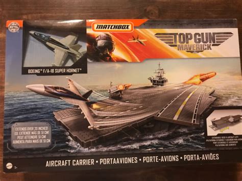 Matchbox 2020 Top Gun Maverick Aircraft Carrier Playset Vehicles F35