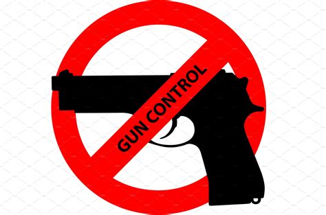 Gun Control Warning Sign Graphic Objects ~ Creative Market