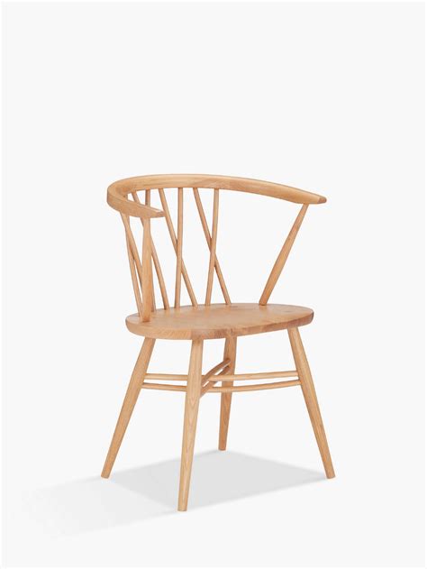 The design exudes elegance with its clean lines and soft curved edges, the ideal addition to your dining table. ercol for John Lewis Shalstone Dining Armchair, Oak (With ...