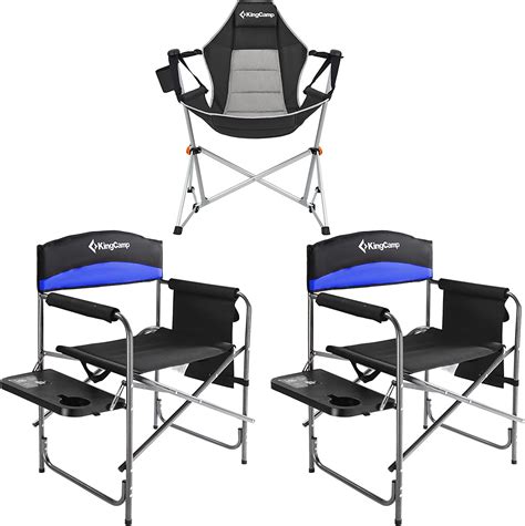 Kingcamp 2 Pack Folding Camping Chairs Heavy Duty Portable Directors Chair